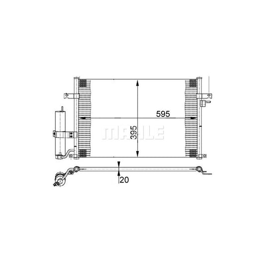 MAHLE ORIGINAL AC 384 000S Air conditioning condenser with dryer