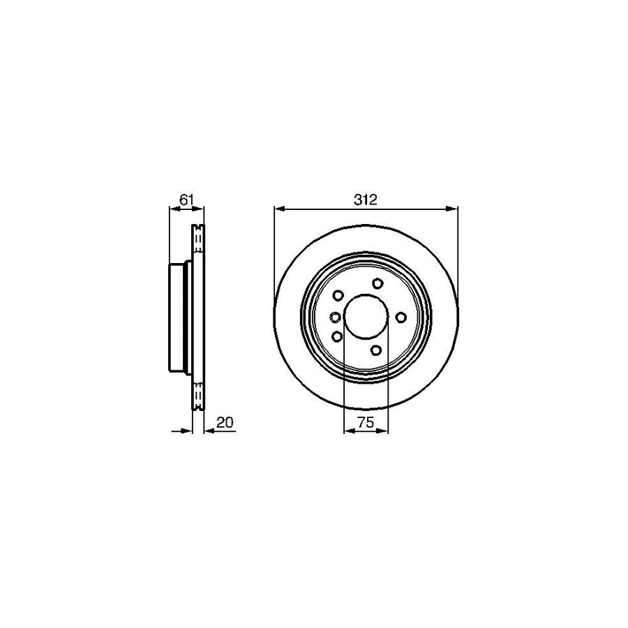 BOSCH 0 986 478 763 Brake Disc Internally Vented Vented Coated High carbon