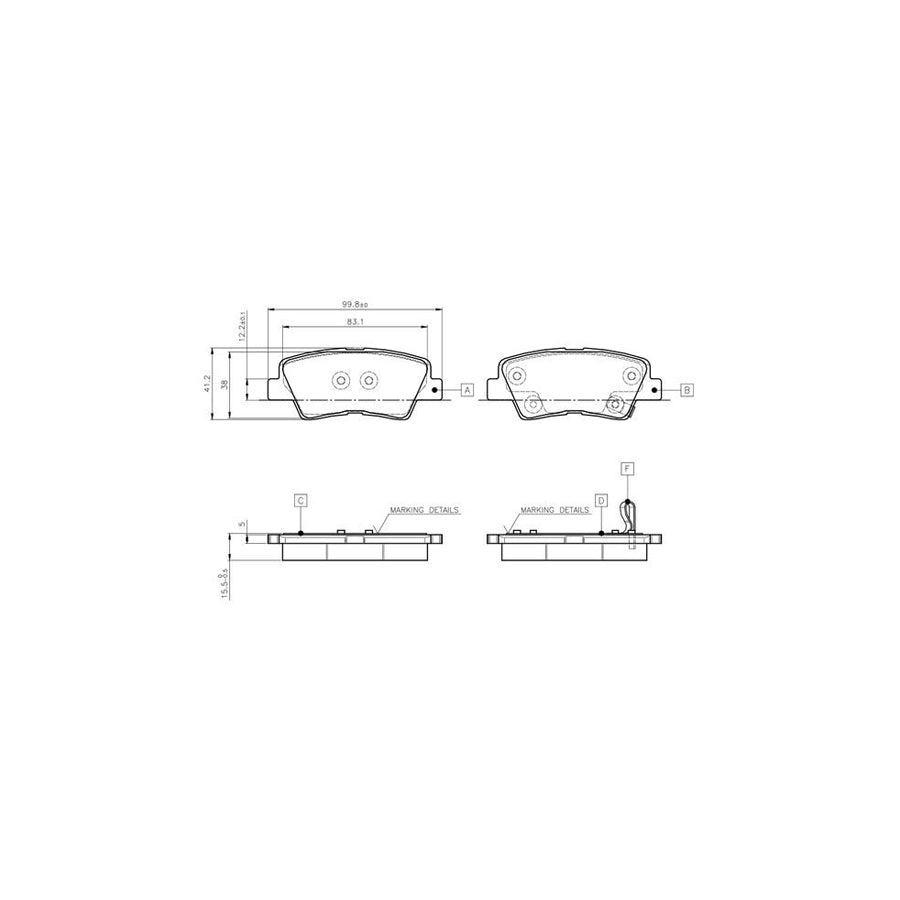 Bosch 0986Tb3102 Brake Pad Set 
