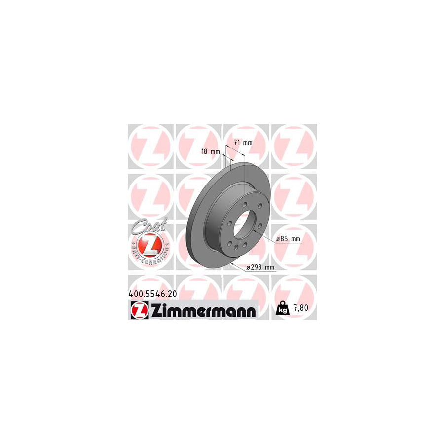 ZIMmERMANN 400 5546 20 Brake Disc suitable for MERCEDES BENZ SPRINTER Solid Coated High carbon