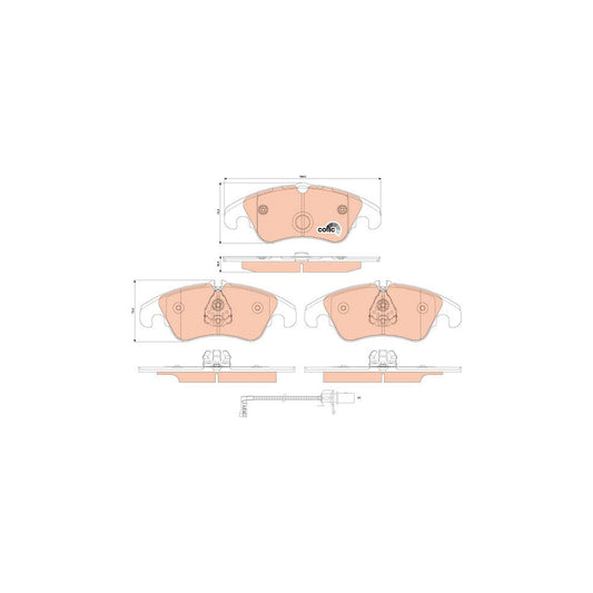 TRW Gdb1916 Brake Pad Set Cotec Incl Wear Warning Contact