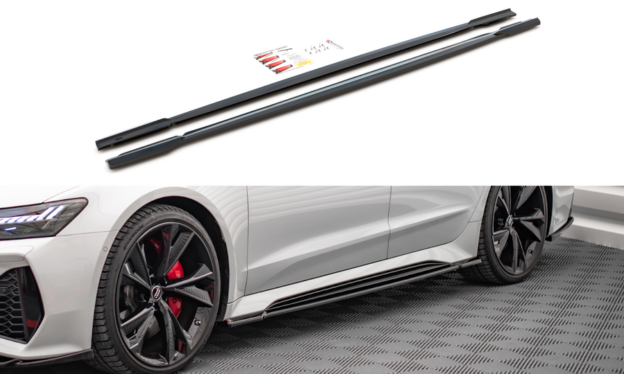 Maxton Design AU-RS6-C8-SD1T Side Skirts Diffusers V.1 Audi RS6 C8 / RS7 C8 | Duco Car Parts UK Car Parts