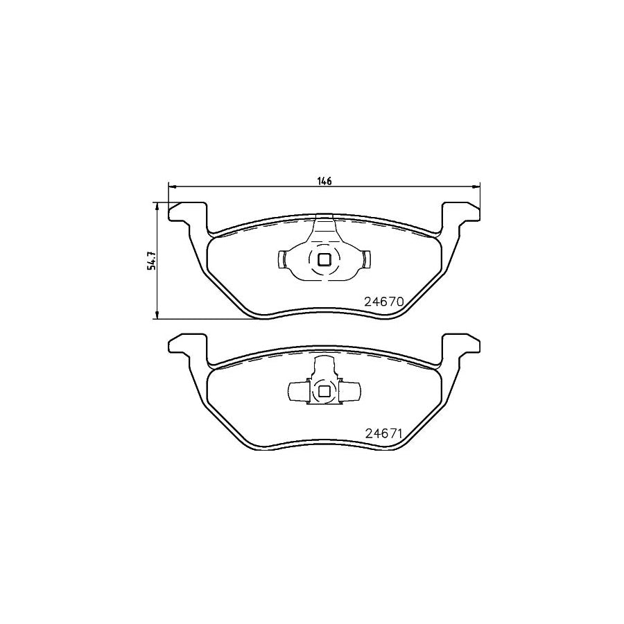 Hella 8DB 355 014 951 Brake Pad Set Not Prepared For Wear Indicator
