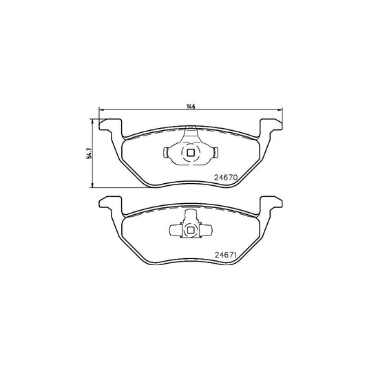 Hella 8DB 355 014 951 Brake Pad Set Not Prepared For Wear Indicator