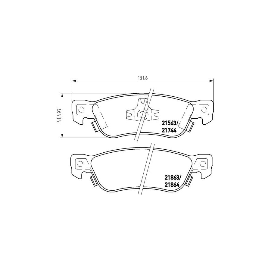 Brembo P 34 003 Brake Pad Set For Isuzu Trooper With Acoustic Wear Warning With Piston Clip