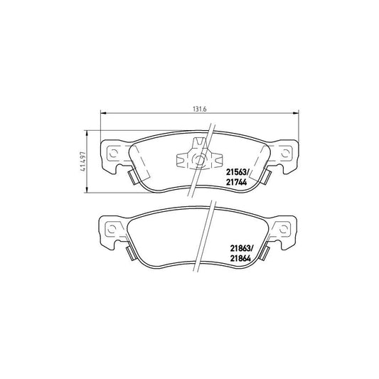 Brembo P 34 003 Brake Pad Set For Isuzu Trooper With Acoustic Wear Warning With Piston Clip