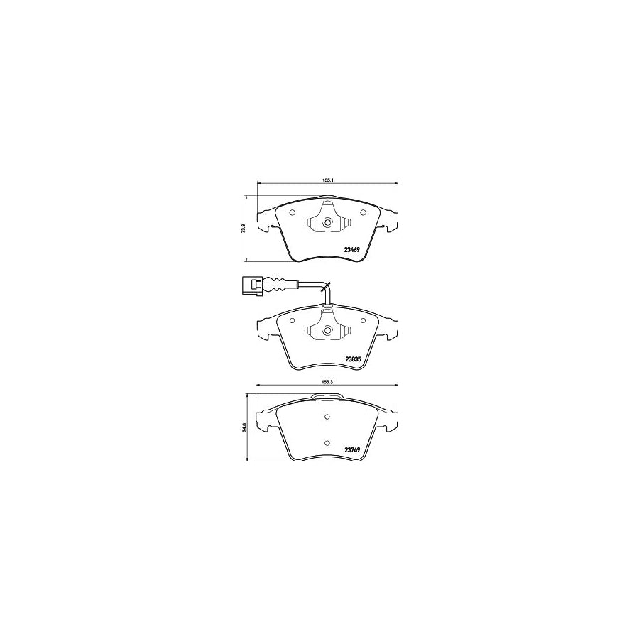 Hella 8DB 355 021 221 Brake Pad Set For Vw Touareg I 7La 7L6 7L7 With Integrated Wear Warning Contact