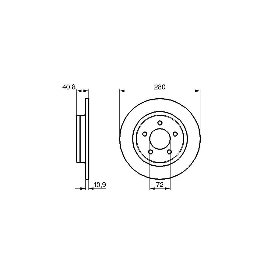 BOSCH 0 986 479 181 Brake Disc Solid Oiled