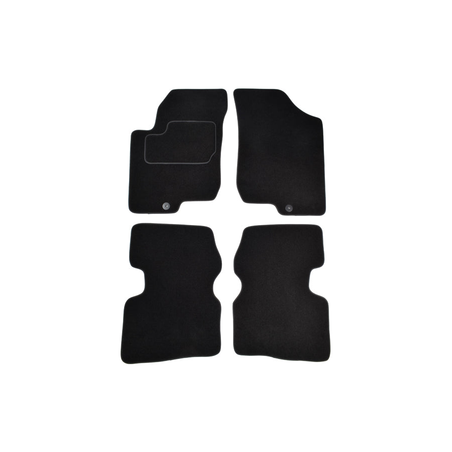 CUSTOPOL Tailored KIA60C Floor mat set Textile, Front and Rear, Quantity: 4, Black