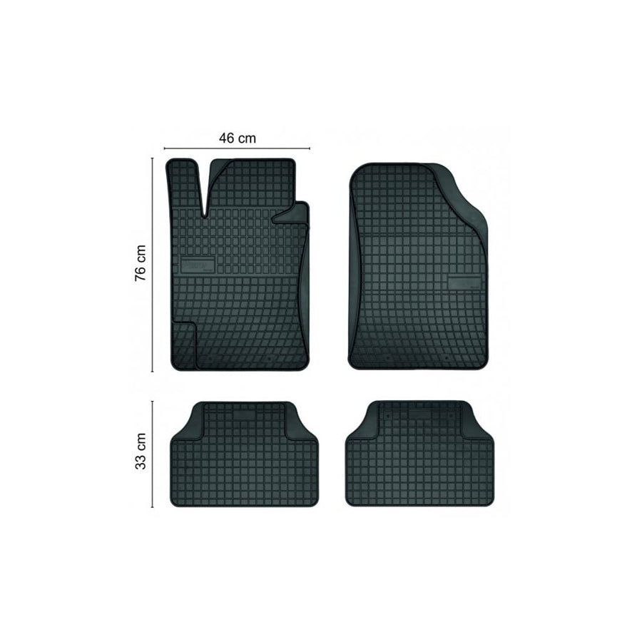 FROGUM Tailored 546818 Floor mat set Elastomer, Front and Rear, Quantity: 4, Black, (LHD)