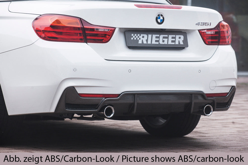 Rieger 00053488 BMW 4 Series F32 F33 F36 Rear Diffuser for Original Tailpipe Left & RIght -  Matte Black