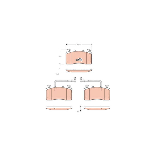 TRW Cotec Gdb1648 Brake Pad Set Incl Wear Warning Contact