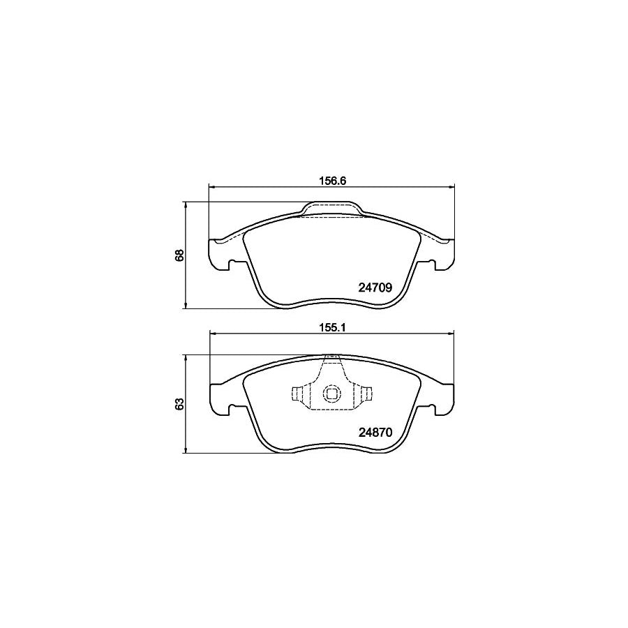 Hella 8DB 355 014 801 Brake Pad Set Not Prepared For Wear Indicator