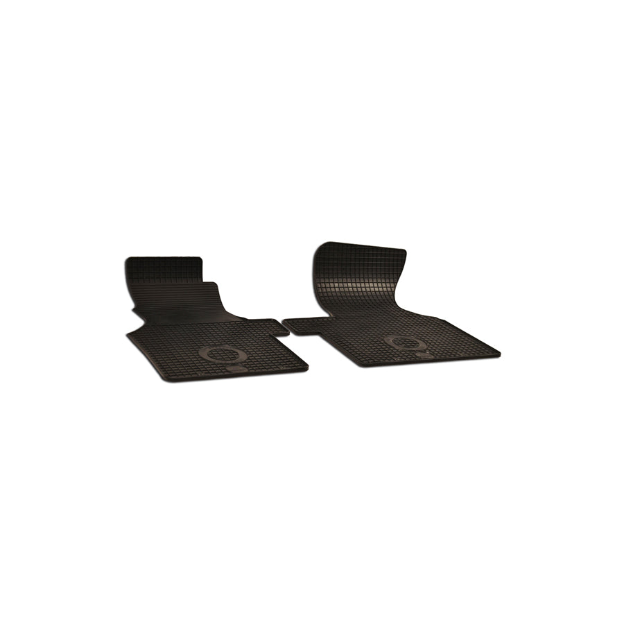 WALSER 50551 Floor mat set Elastomer, Front, Quantity: 2, Black