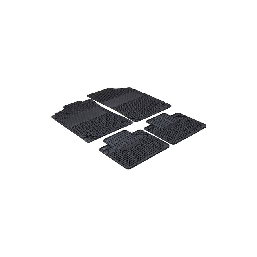 WALSER Universal fit, Easyfit 28016 Floor mat set Elastomer, Front and Rear, Quantity: 4, Black