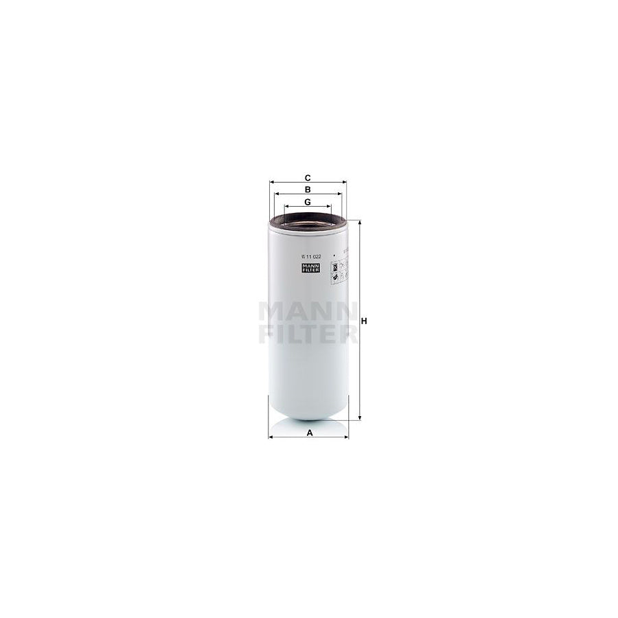 MANN-FILTER W 11 022 Oil Filter Spin-on Filter