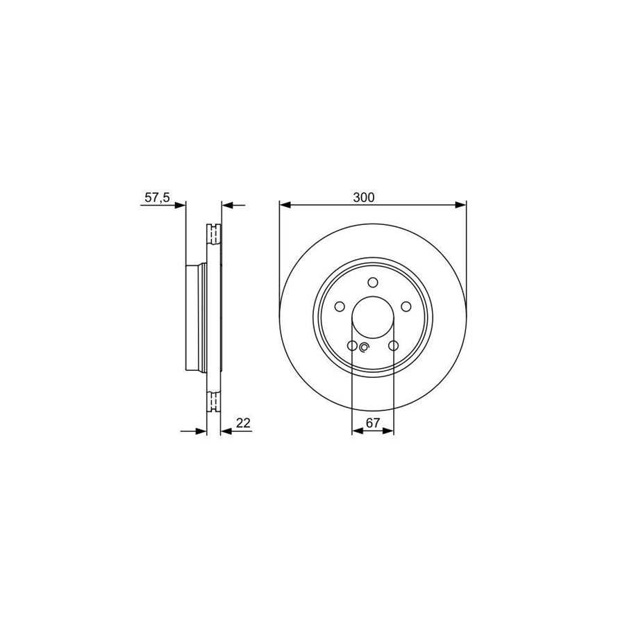 BOSCH 0 986 479 411 Brake Disc Vented Coated Alloyed High carbon