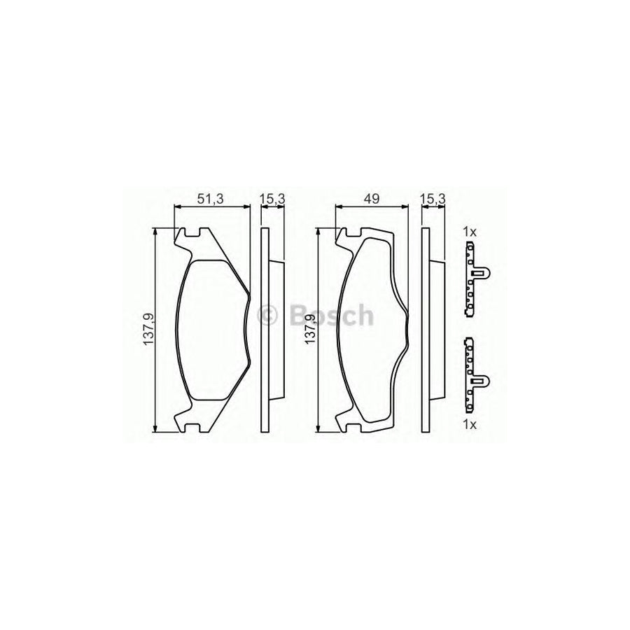 Bosch 0986468871 Brake Pad Set With Spring BP736