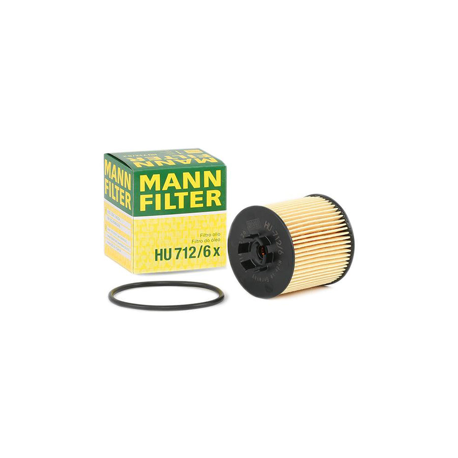 MANN-FILTER HU 712/6 x Oil Filter with seal, Filter Insert