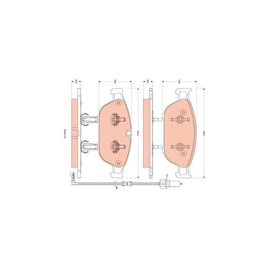 TRW Cotec Gdb1883 Brake Pad Set Incl Wear Warning Contact