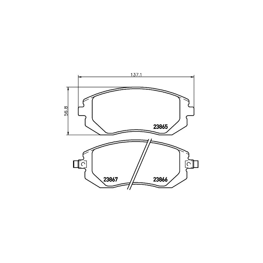 Hella 8DB 355 010 211 Brake Pad Set With Acoustic Wear Warning