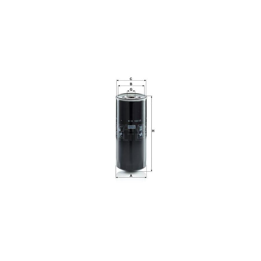 MANN-FILTER W 11 102/22 Oil Filter Spin-on Filter