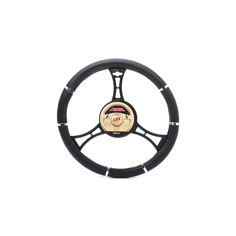 CARCOMMERCE 61128 Steering wheel cover Black, ?: 37-38cm, Leatherette