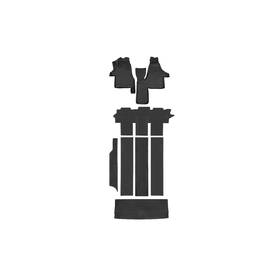 WALSER Tailored, XTR 75170 Floor mat set Elastomer, Centre, Front and Rear, Black