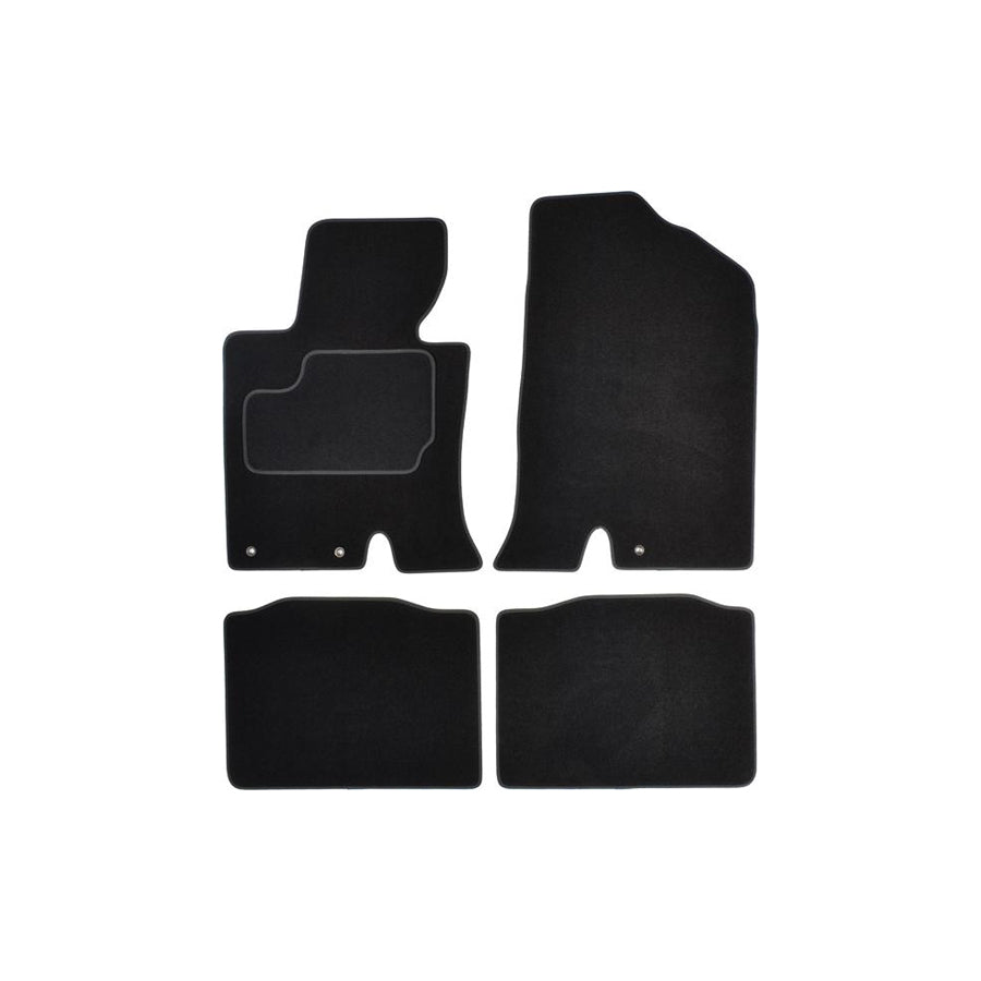 CUSTOPOL Tailored KIA120C Floor mat set for KIA Optima / K5 (TF) Textile, Front and Rear, Quantity: 4, Black