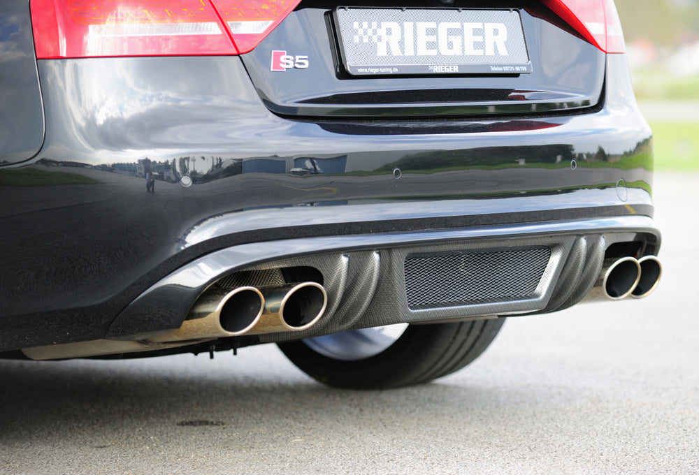 Rieger 00099893 Audi B8 B81 Rear Diffuser for Sport Tailpipe Left & Right (A5 & S5) - Carbon-Look