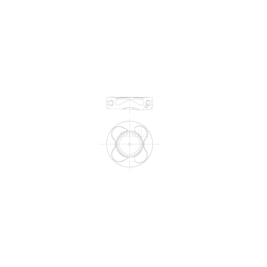 MAHLE ORIGINAL 081 PI 00102 001 Piston 84,25 mm, cooled piston ring carrier, with cooling duct, with piston ring carrier