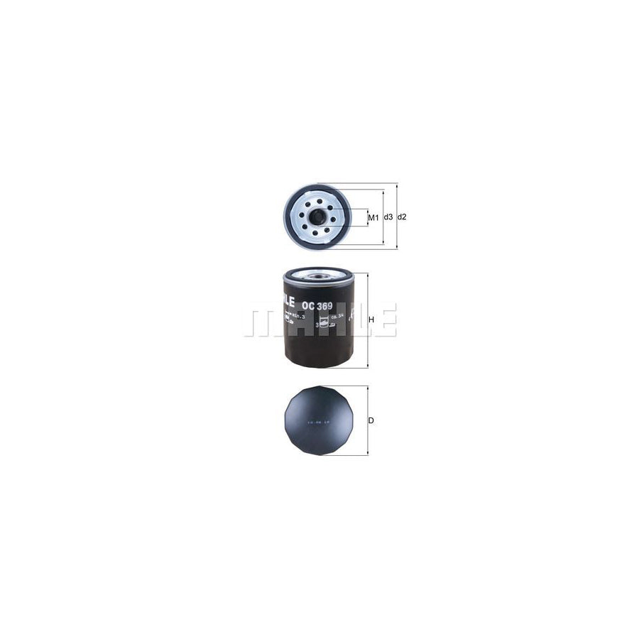 MAHLE ORIGINAL OC 369 Oil Filter Spin-on Filter