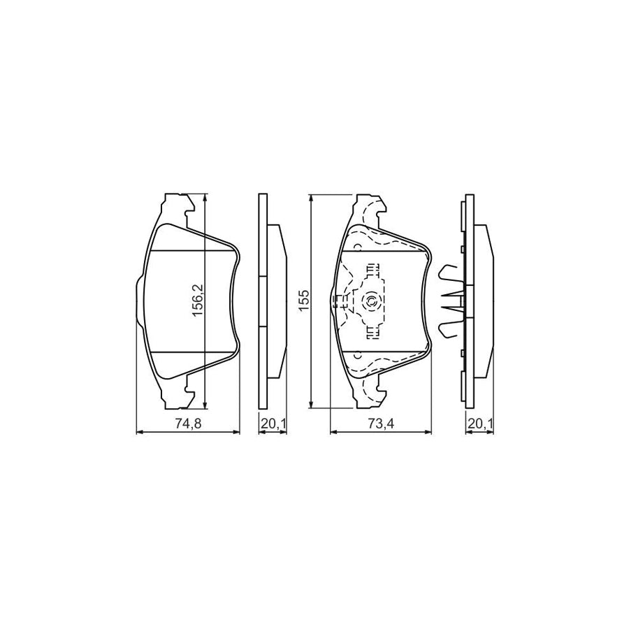 Bosch 0986494202 Brake Pad Set With Anti Squeak Plate With Mounting Manual BP1113