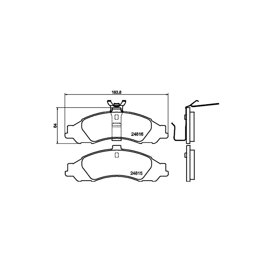Hella 8DB 355 021 011 Brake Pad Set Excl Wear Warning Contact