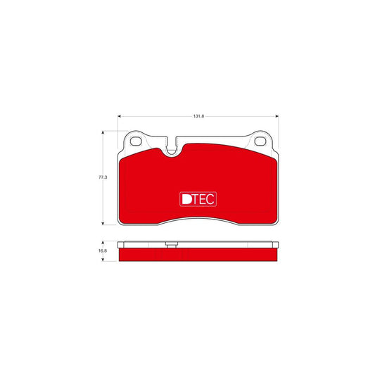 TRW Dtec Cotec Gdb1670Dte Brake Pad Set For Vw Touareg Prepared For Wear Indicator