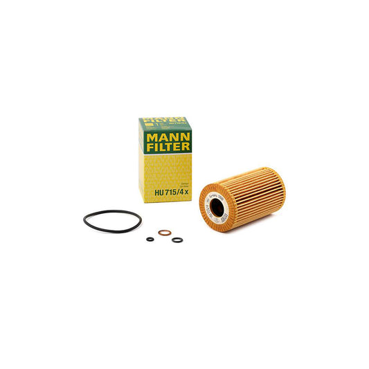 MANN-FILTER HU 715/4 x Oil Filter with seal, Filter Insert