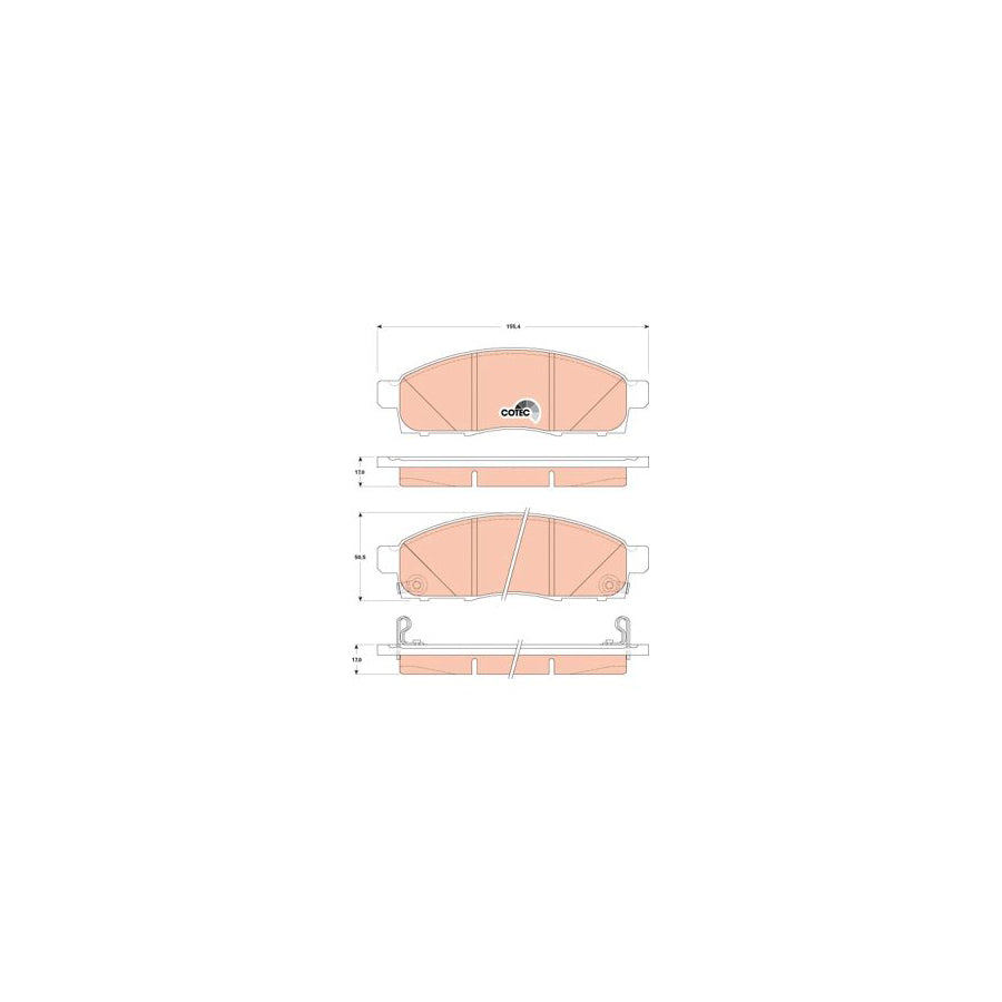 TRW Cotec Gdb3502 Brake Pad Set For Nissan Nv200 With Acoustic Wear Warning