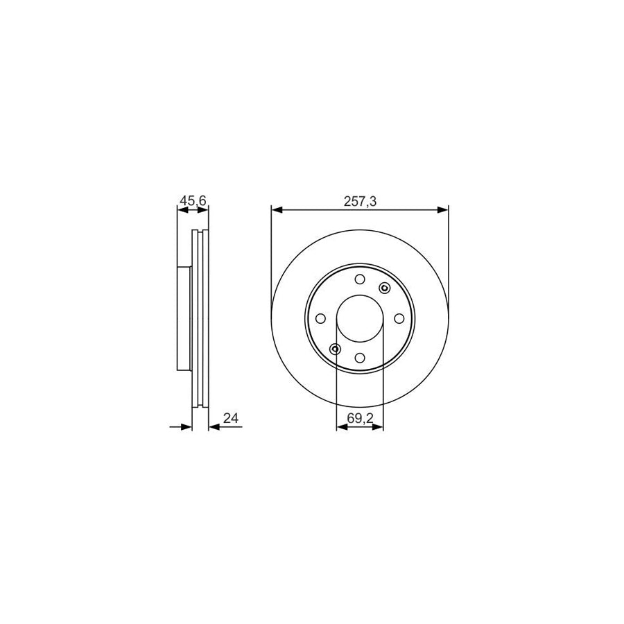 BOSCH 0 986 479 S03 Brake Disc Vented Oiled