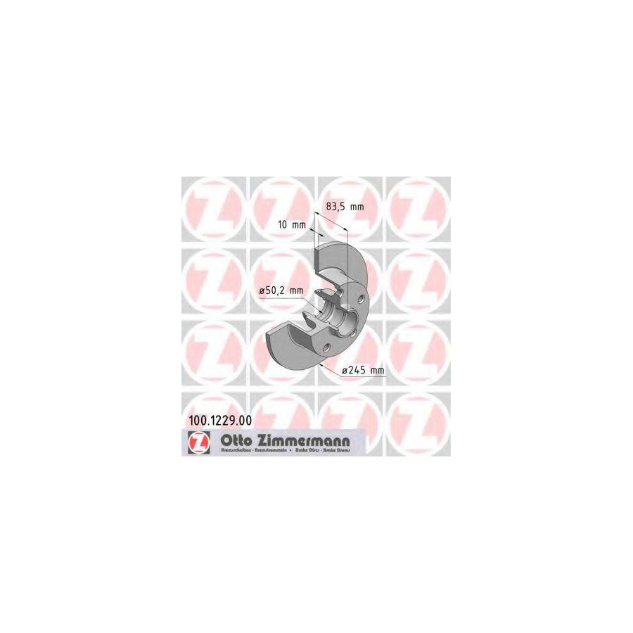 ZIMmERMANN 100 1229 00 Brake Disc for AUDI A4 Solid