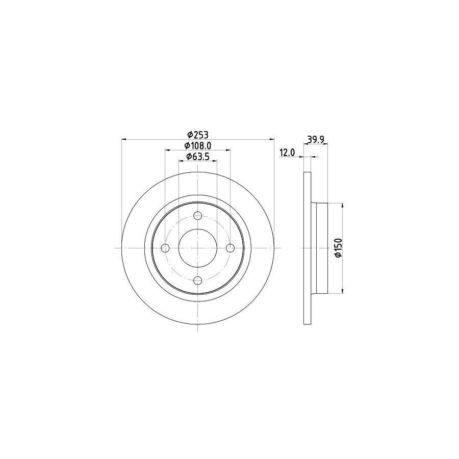 HELLA 8AH 355 464 271 Brake Hose for FORD FIESTA 314Mm