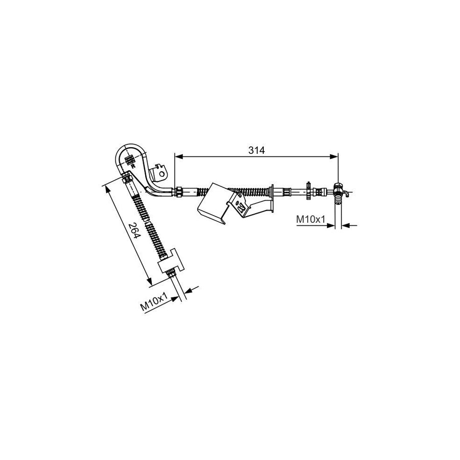 BOSCH 1 987 481 469 Brake Hose for PEUGEOT 407 504Mm M10X1 