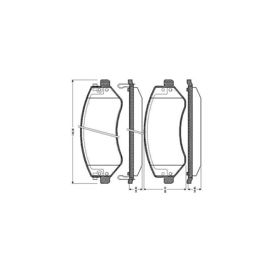 Bosch 0986Tb2826 Brake Pad Set Excl Wear Warning Contact With Accessories