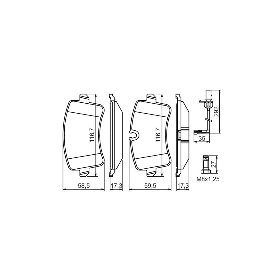 Bosch 0986494446 Brake Pad Set For Audi A8 D4 4H2 4H8 4Hc 4Hl Incl Wear Warning Contact With Anti Squeak Plate With Bolts Screws With Mounting Manual BP1368