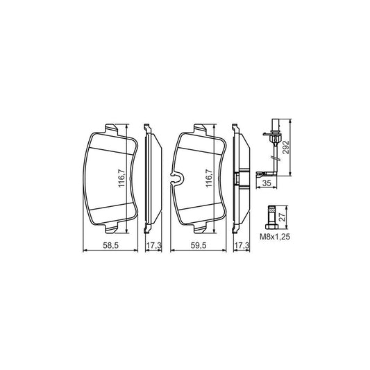 Bosch 0986494446 Brake Pad Set For Audi A8 D4 4H2 4H8 4Hc 4Hl Incl Wear Warning Contact With Anti Squeak Plate With Bolts Screws With Mounting Manual BP1368