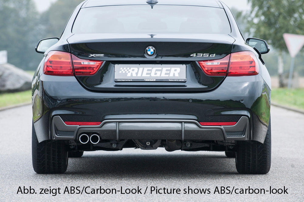 Rieger 00053487 BMW 4 Series F32 F33 F36 Rear Diffuser for Original Twin Tailpipe Left -  Matte Black