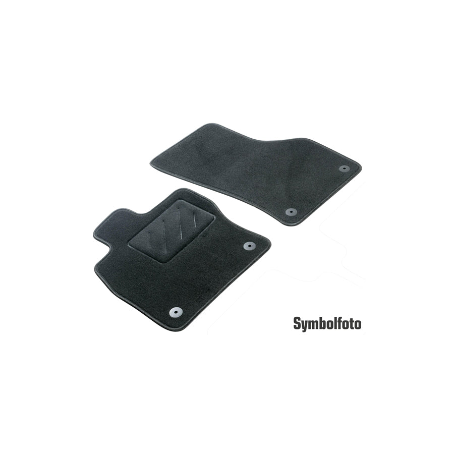 WALSER 80236 Floor mat set for PEUGEOT Expert I (224) Textile, Front, Quantity: 2, Black