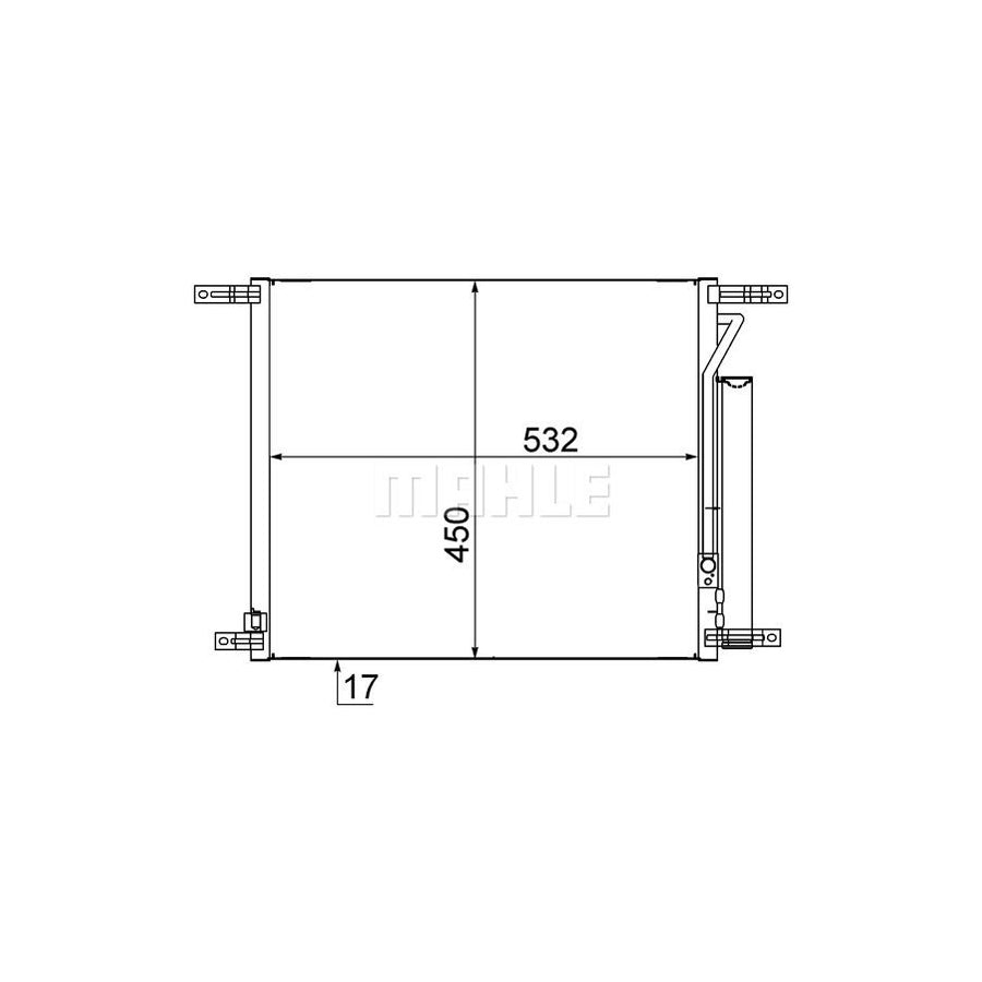 MAHLE ORIGINAL AC 707 000S Air conditioning condenser for CHEVROLET AVEO with dryer