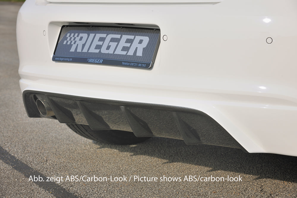 Rieger 00047206 VW 6R Polo Mk6 Rear Diffuser for Original Tailpipe Left -  Matte Black