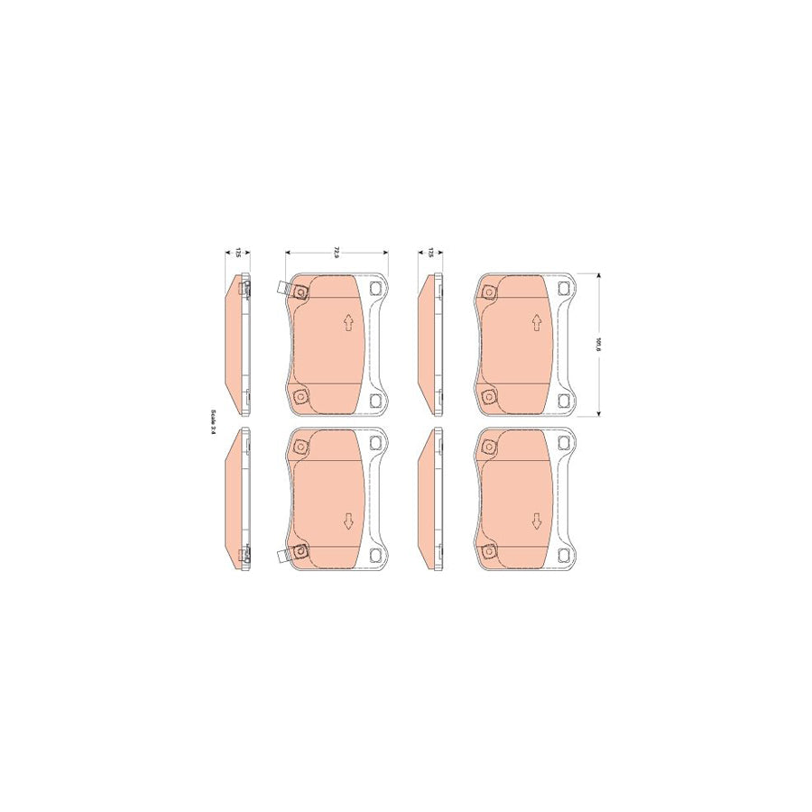 TRW Gdb3504 Brake Pad Set For Lexus Is Ii Saloon Xe20 With Acoustic Wear Warning