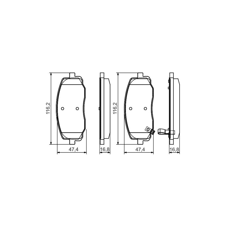 Bosch 0986495084 Brake Pad Set With Acoustic Wear Warning With Mounting Manual BP1540